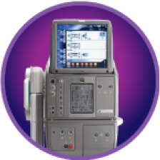 CONSTELLATION Vision System surgical console with touchscreen display showing vitreoretinal procedure settings