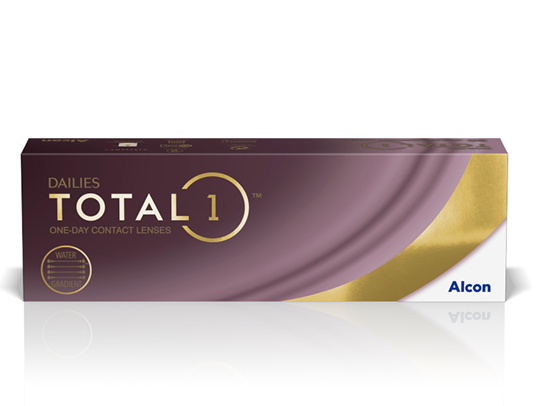 product boxes for Dailies Total1 sphere, Multifocal, and for Astigmatism daily contact lenses by Alcon
