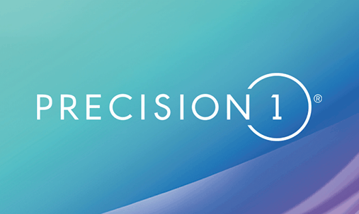 Official logo for Precision1 daily contact lenses by Alcon