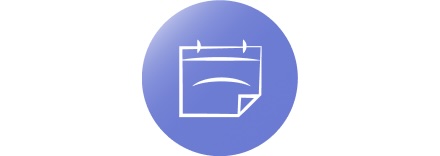 Calendar icon inside a light purple circle