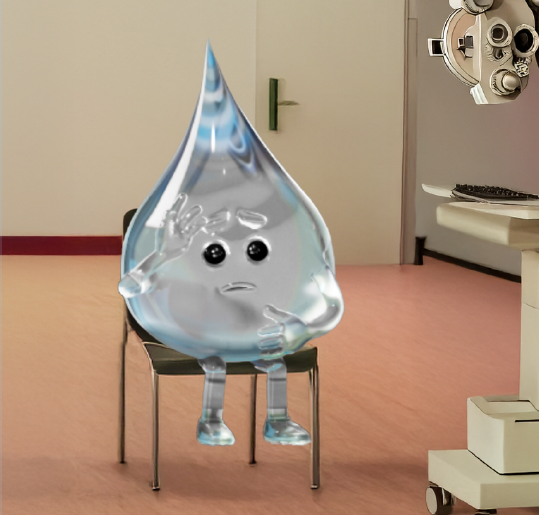 Teardrop sitting in a doctors office