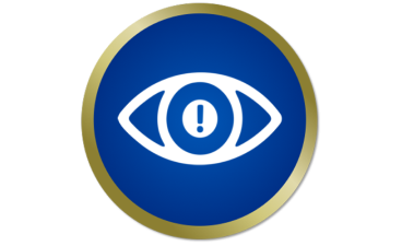 Eye symbol with exclamation mark inside