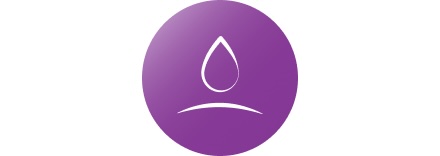 Water drop icon on a purple background