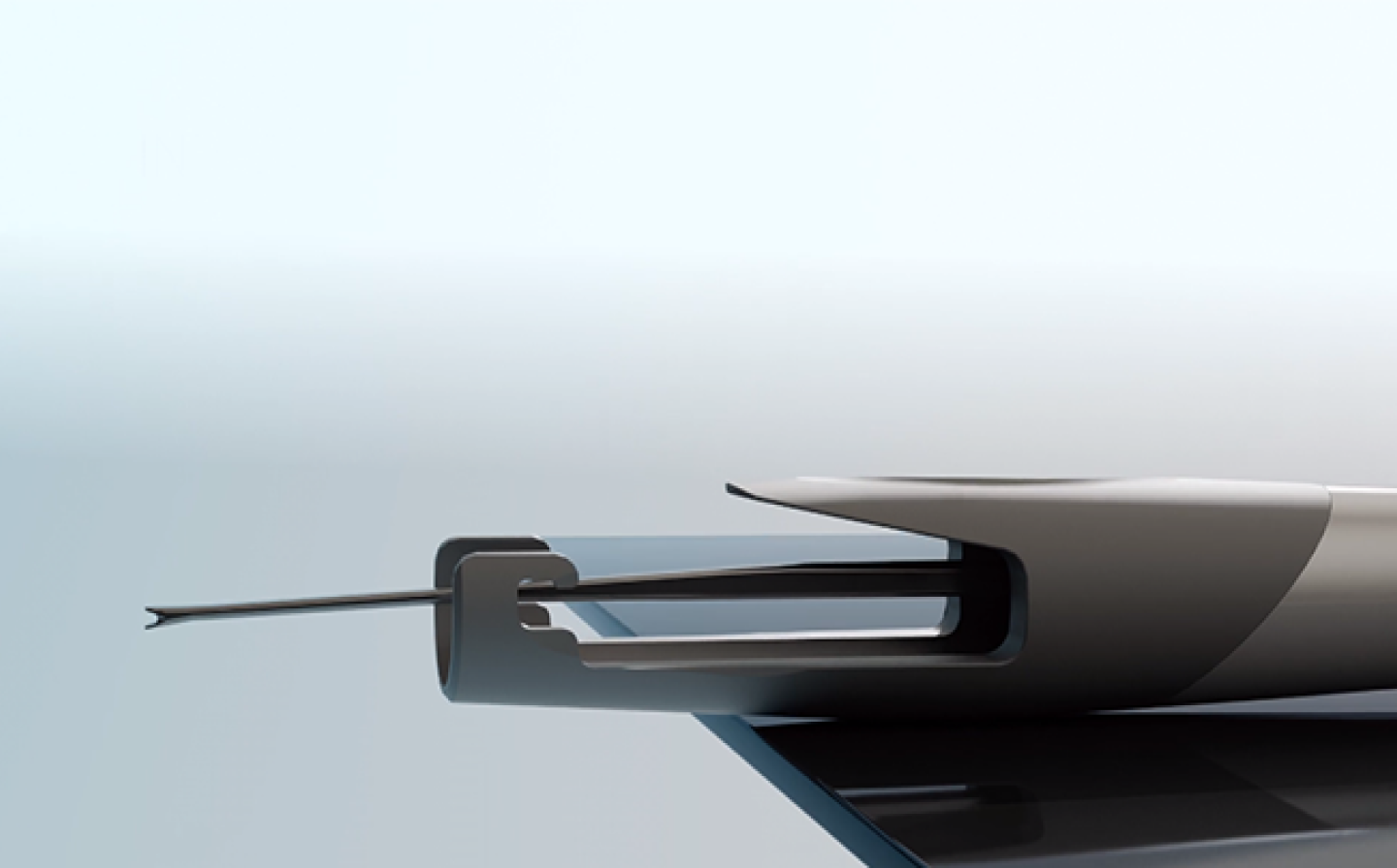 Close up of the Clareon Monarch IV Handpiece. A white play button is displayed to indicate it is a video.