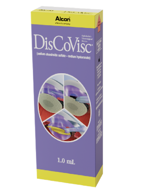 Alcon’s DisCoVisc product box. This product contains 1ml of DisCoVisc.