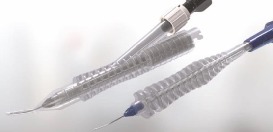 INTREPID Transformer I/A Handpiece showcasing its bimanual performance in front of a grey background.  