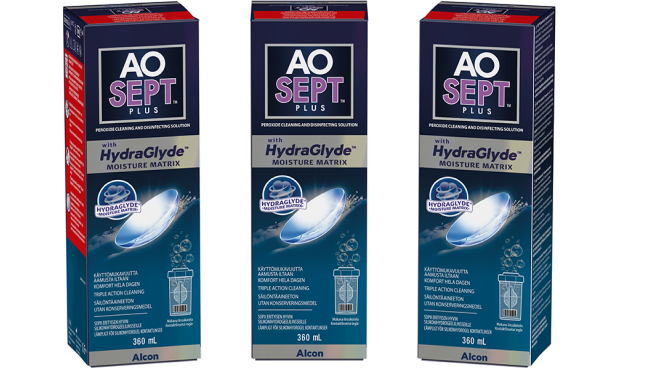AOSEPT™ PLUS with HydraGlyde™ packshots