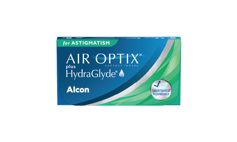AIR OPTIX®  PLUS HYDRAGLYDE®  FOR ASTIGMATISM contact lens pack