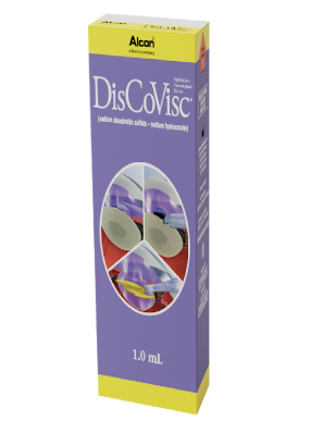 Alcon’s DisCoVisc product box. This product contains 1ml of DisCoVisc.