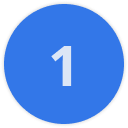 One icon on a blue background
