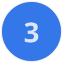 Three icon on a blue background