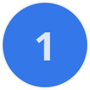 Icône de cercle bleu avec le chiffre 1 au centre, indiquant la première étape d’un processus.