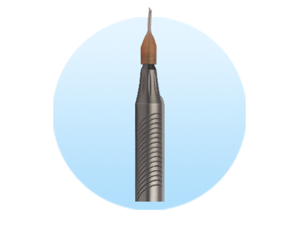 INTREPID Tip met Sleeve op een lichtblauwe cirkelvormige achtergrond.
