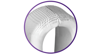 Close-up van de grijprand van de FINESSE SHARKSKIN ILM Forceps.