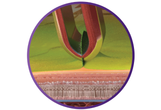 Close-up van de SHARKSKIN ILM Forceps die ILM-weefsel vastgrijpt.