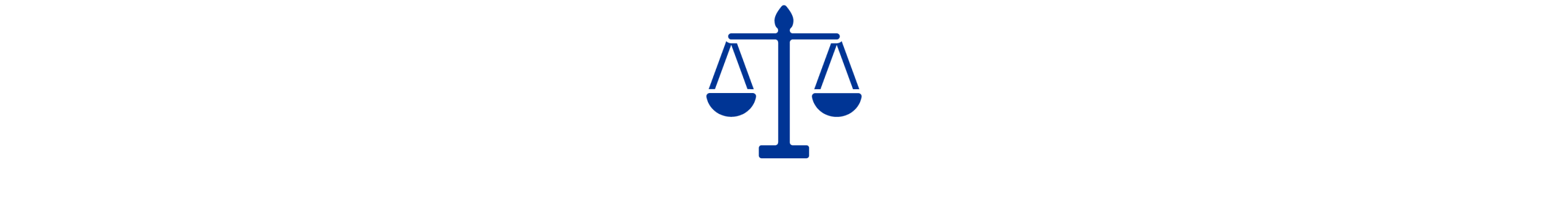 Een blauw pictogram met een weegschaal. 