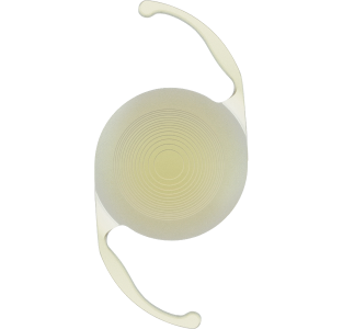 Een afbeeding van de AcrySof IQ PanOptix IOL.  