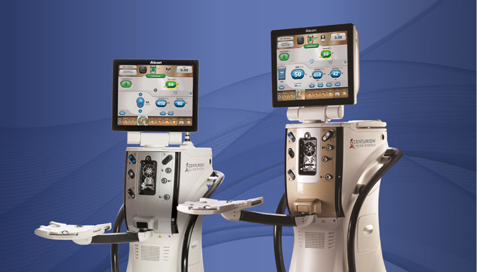 Een afbeelding van het Legion System, het CENTURION Silver System en het CENTURION Vision System met ACTIVE SENTRY handstuk. De drie toestellen verschijnen naast elkaar op een blauwe achtergrond. 