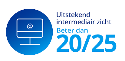 Wit pictogram van een computerdesktop die verschijnt over een blauwe achtergrond.