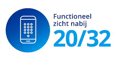 Wit pictogram van een mobiele telefoon die verschijnt over een blauwe achtergrond.