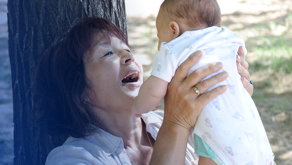 grandma with grandchild