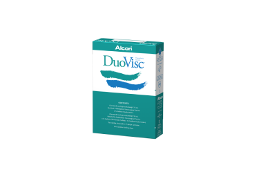 Alcon’s DuoVisc OVD product box. This product contains 0.50 ml of Viscoat and 0.85 ml of ProVisc.