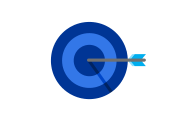 Illustration d’une flèche atteignant le centre d’une cible bleue, symbole de précision ou d’atteinte d’un objectif