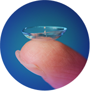 Contact lens on finger tip