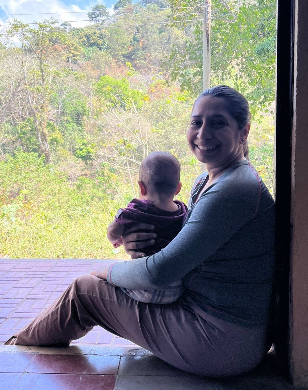 Caroline holding baby