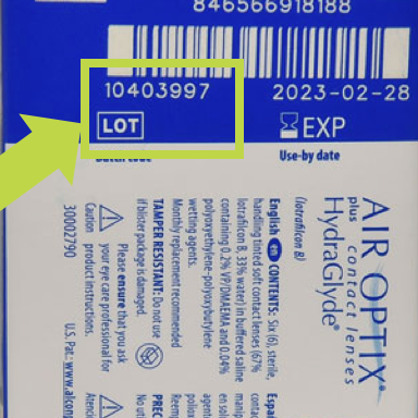 AirOptix Lot Number