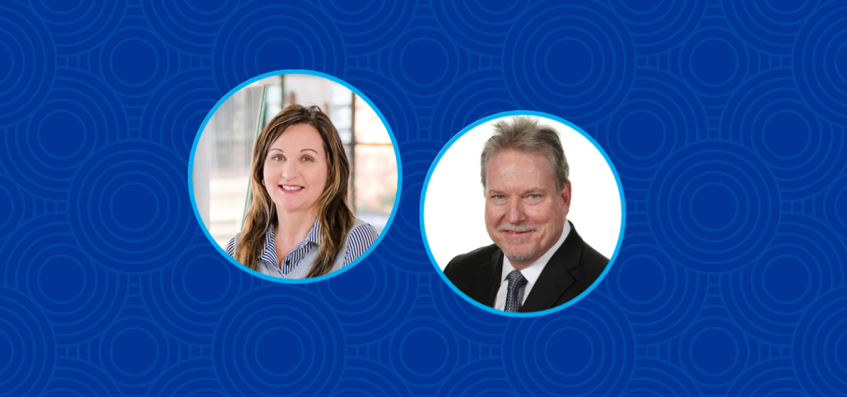 Portraits of Chris Olson, the recently retired Head of Global Manufacturing and Technical Operations (MTO), VC, and Michelle Dixon, Vice President of MTO, VC