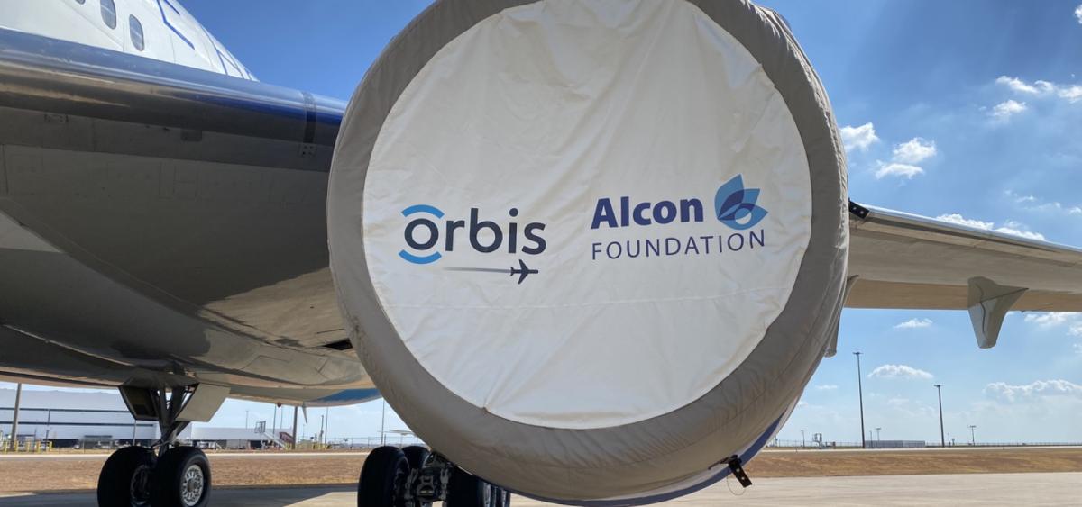 Orbis logo on airplane