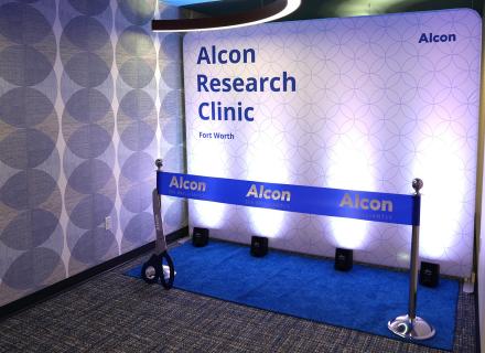 Ribbon prior to grand opening ceremony of Alcon Research Clinic