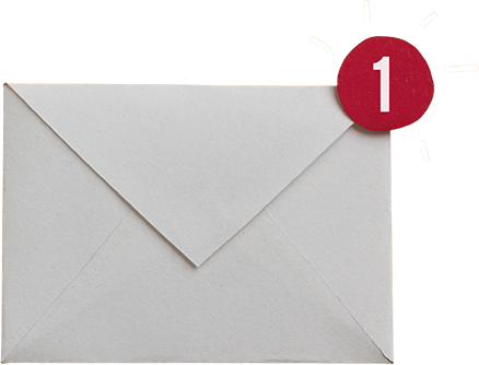 image de l'enveloppe et une lettre