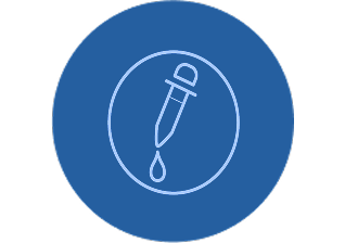 Icon of eye dropper releasing a drop