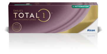 Dailies Total1 for Astigmatism One-Day Contact Lenses product box by Alcon