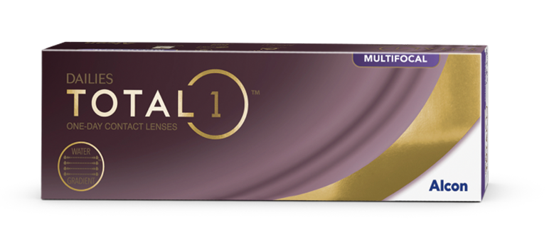 Dailies Total1 Multifocal One-Day Contact Lenses product box by Alcon