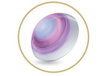 Illustration of eye experiencing clear vision with Precision Profile Design lens technology