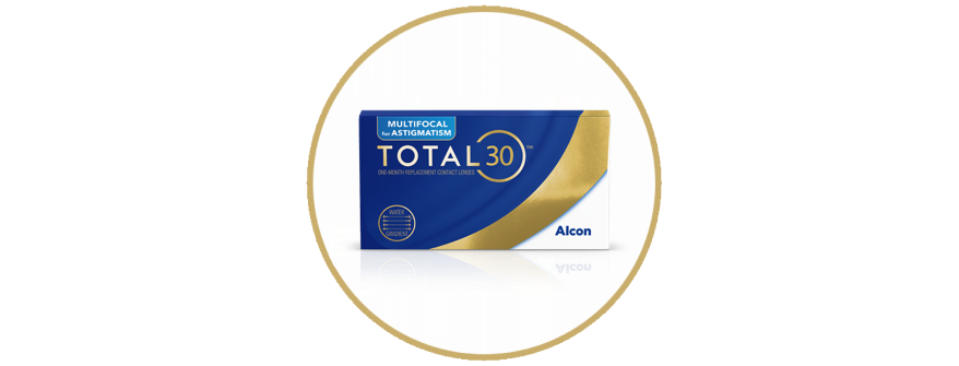 TOTAL30® Multifocal for Astigmatism monthly replacement contact lens box by Alcon